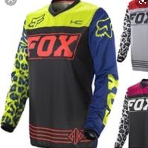 Fox leopard blue green jersey
